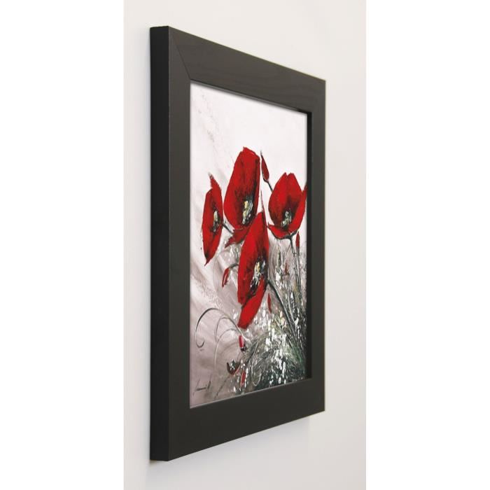 TRAMONI OLIVIER Image encadrée Bouquet de coquelicots II 37x37 cm Rouge