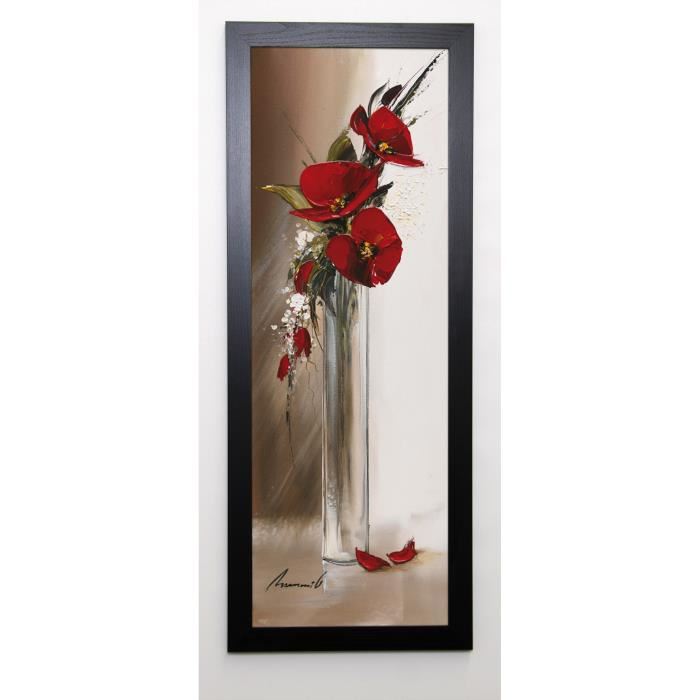 TRAMONI OLIVIER Image encadrée Hauteurs florales II 40x102 cm Rouge