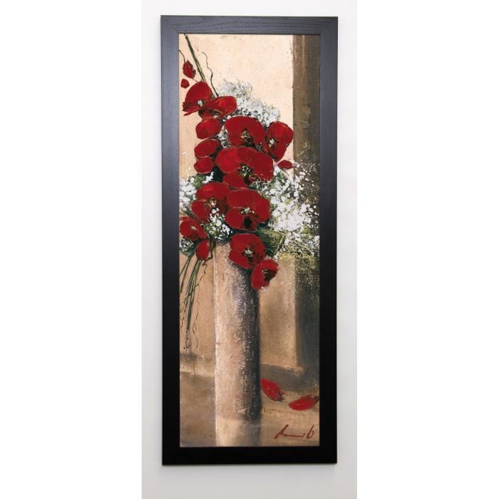 TRAMONI OLIVIER Image encadrée Bouquet d'orchide?es rouges I 40x102 cm Rouge