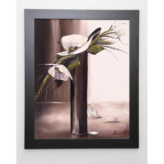 TRAMONI OLIVIER Image encadrée Bouquet blanc I - 47x57 cm - Marron