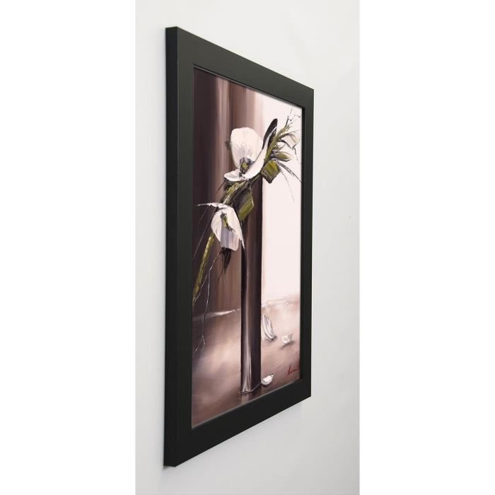 TRAMONI OLIVIER Image encadrée Bouquet blanc I - 47x57 cm - Marron