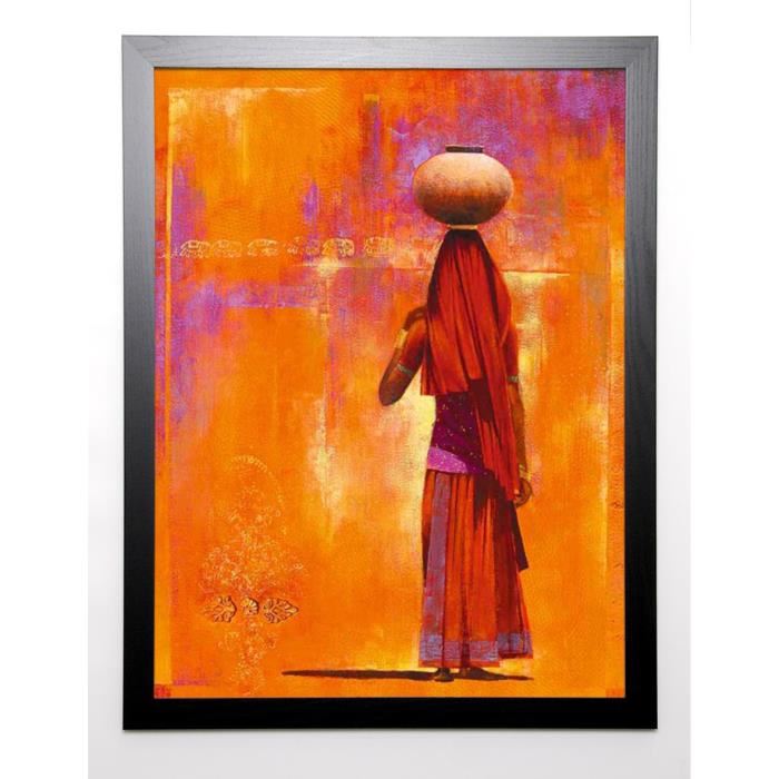 VARGHESE Image encadrée Kovalam 67x87 cm Orange