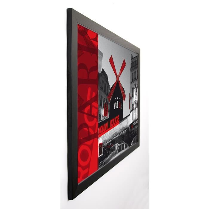 WOODS Image encadrée Moulin Rouge 67x87 cm Rouge