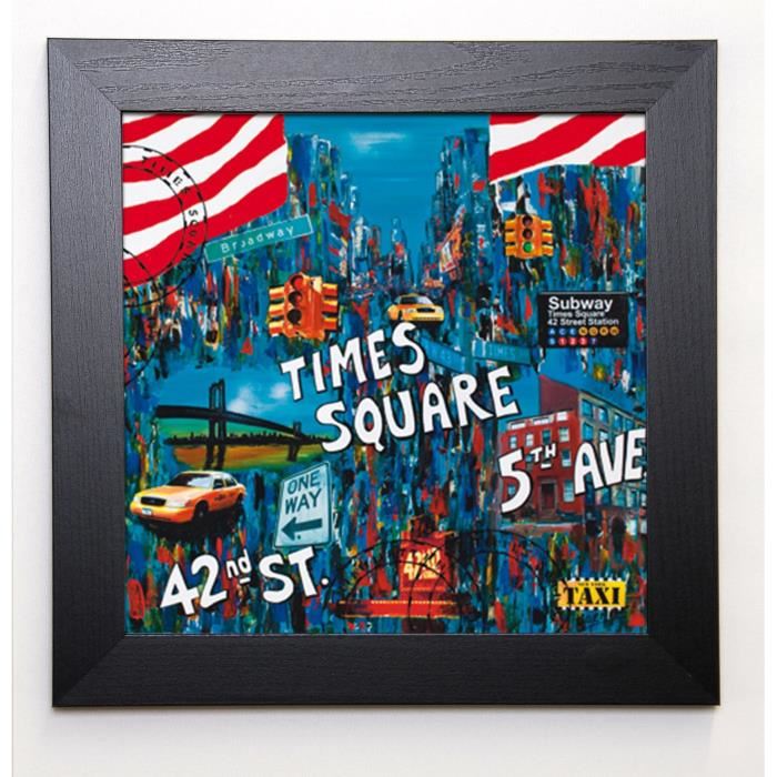 WOZNIAK SOPHIE Image encadrée Times Square 5th avenue 37x37 cm Bleu