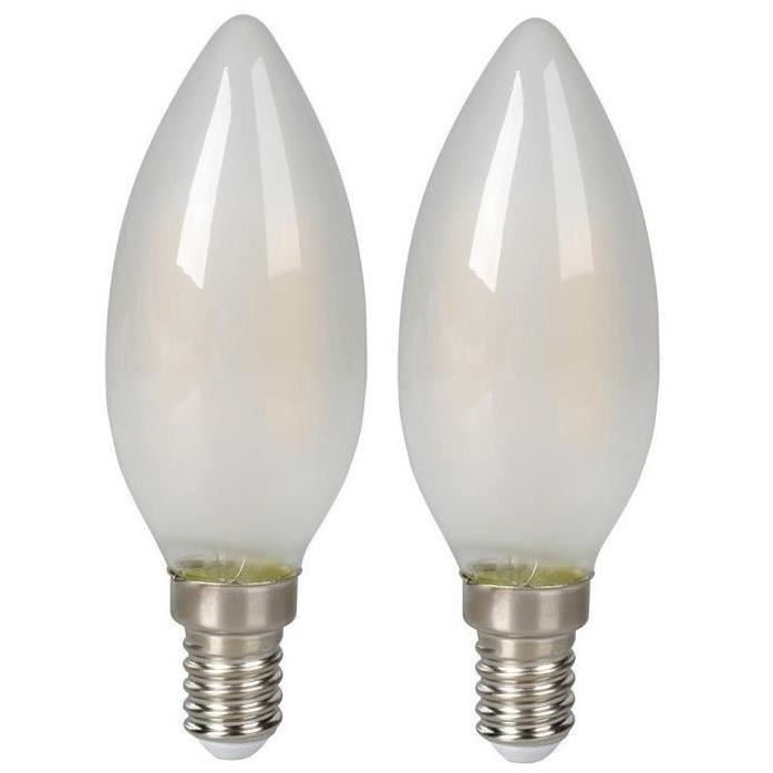 EXPERTLINE Lot de 2 Ampoules LED filament E14 5 W équivalent a 23 W blanc chaud