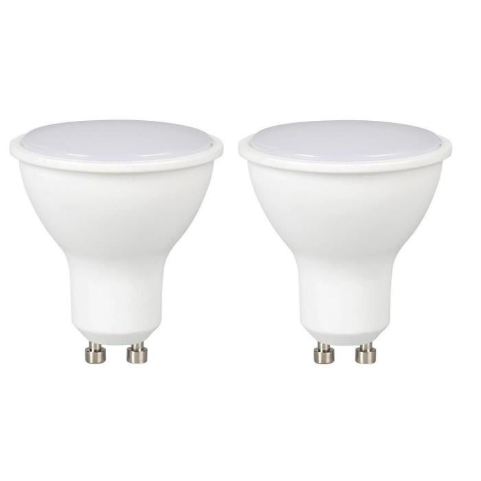 EXPERTLINE Lot de 2 Ampoules LED GU10 7 W équivalent a 45 W blanc chaud