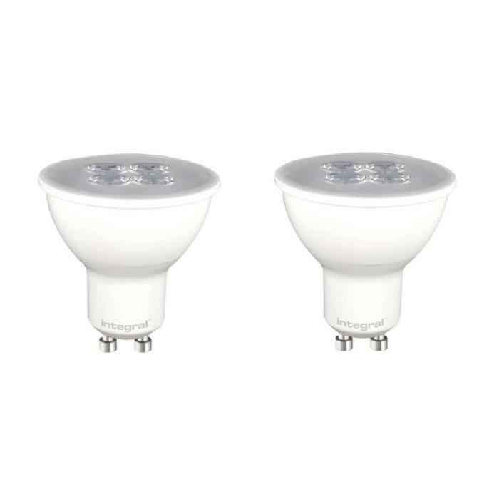 INTEGRAL LED Lot de 2 ampoules spot GU10 5,3 W équivalent a 50 W 3000 K 370 lm