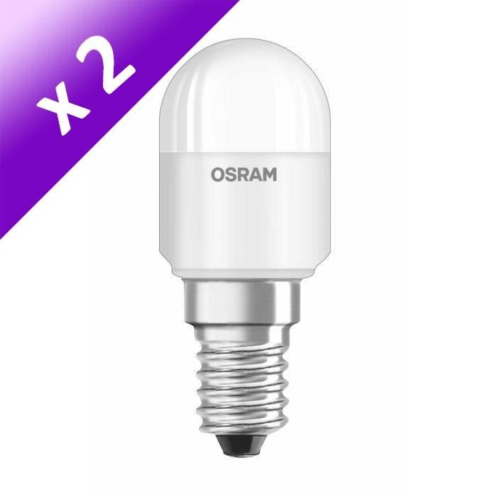 OSRAM Lot de 2 Ampoules réfrigérateur/machine a coudre LED E14 2 W équivalent a 20 W blanc chaud