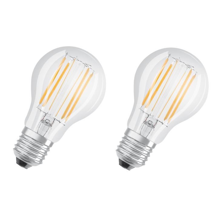 OSRAM Lot de 2 Ampoules LED E27 standard claire 8 W équivalent a 75 W blanc froid