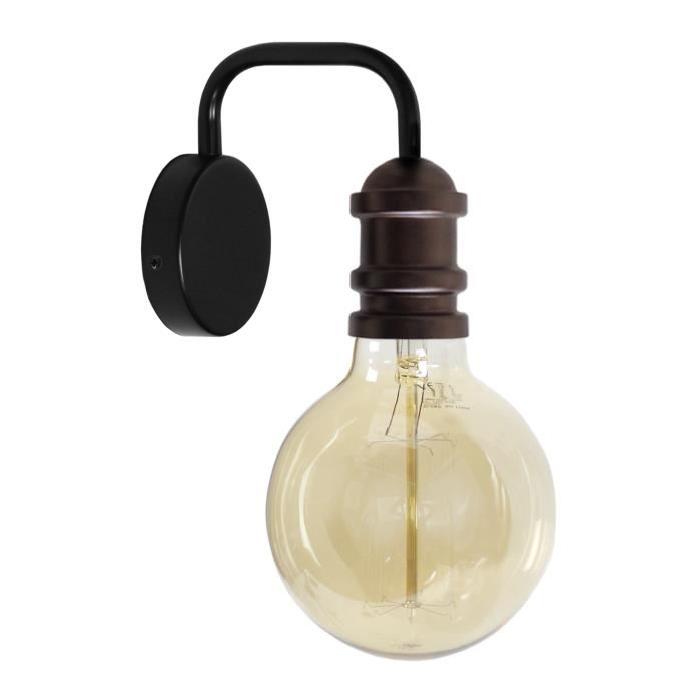 Applique Norwich pour ampoule décorative - Métal noir / Bronze - E27 40W