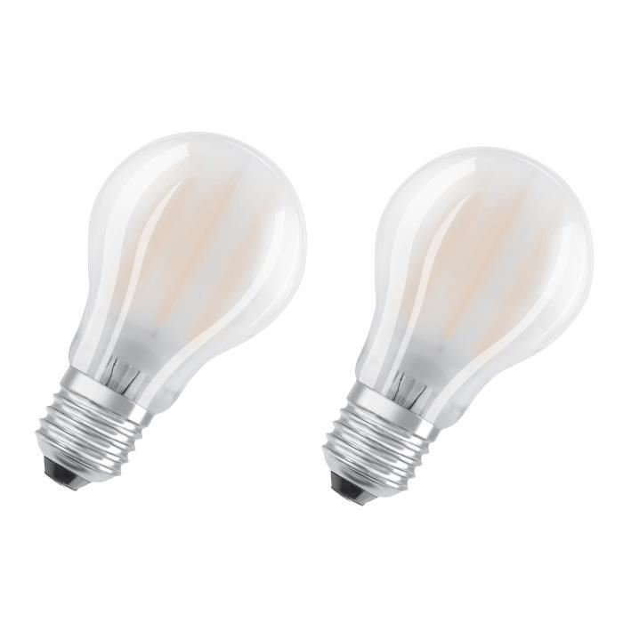 OSRAM Lot de 2 Ampoules LED E27 standard dépolie 11 W équivalent a 100 W lumiere du jour