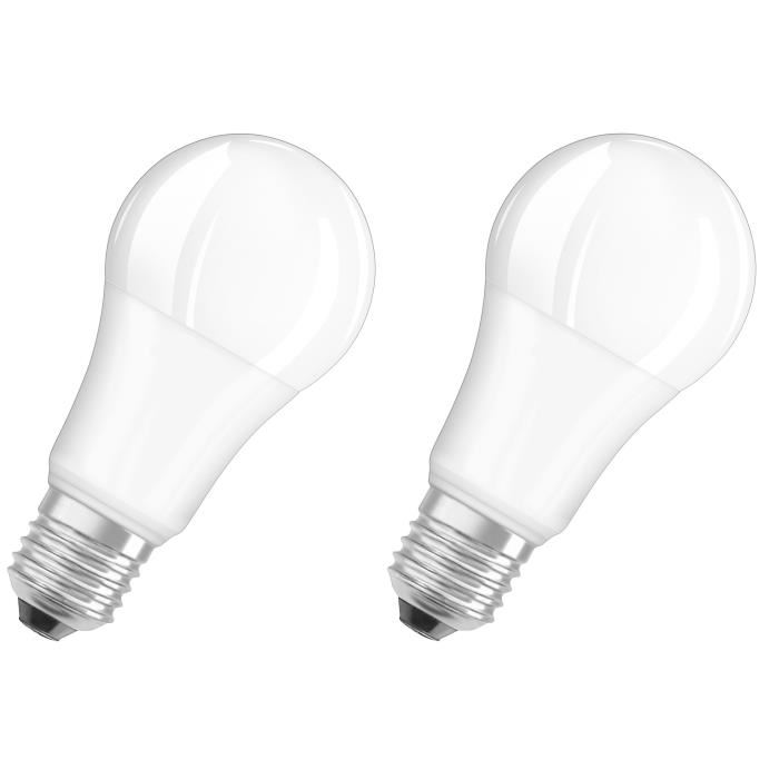 OSRAM Lot de 2 Ampoules LED E27 standard dépolie 14,5 W équivalent a 100 W blanc chaud dimmable