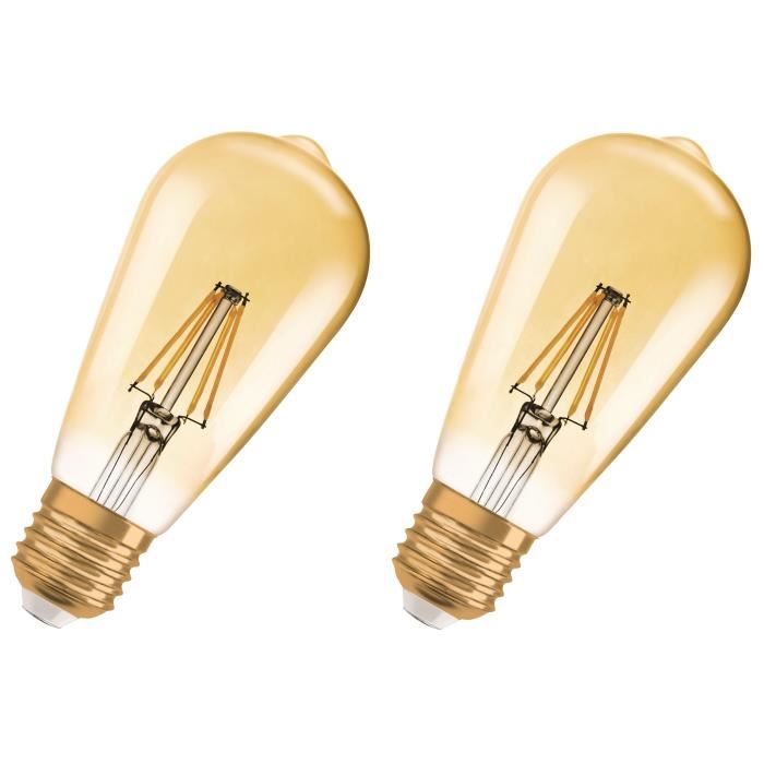 OSRAM Lot de 2 Ampoules LED E27 vintage édition 1906 2,8 W équivalent a 21 W blanc chaud