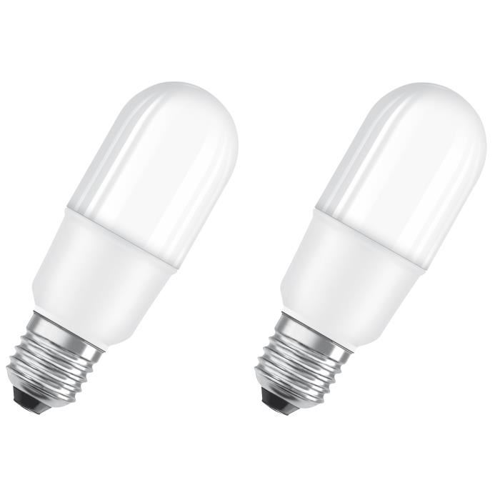 OSRAM Lot de 2 Ampoules LED E27 stick dépolie 10 W équivalent a 74 W blanc chaud