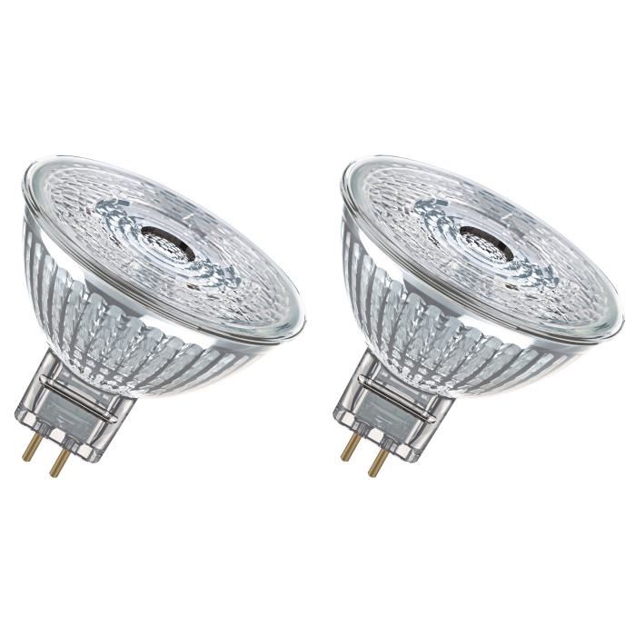 OSRAM Lot de 2 Ampoules spot LED MR16 GU5,3 4,6 W équivalent a 35 W blanc chaud