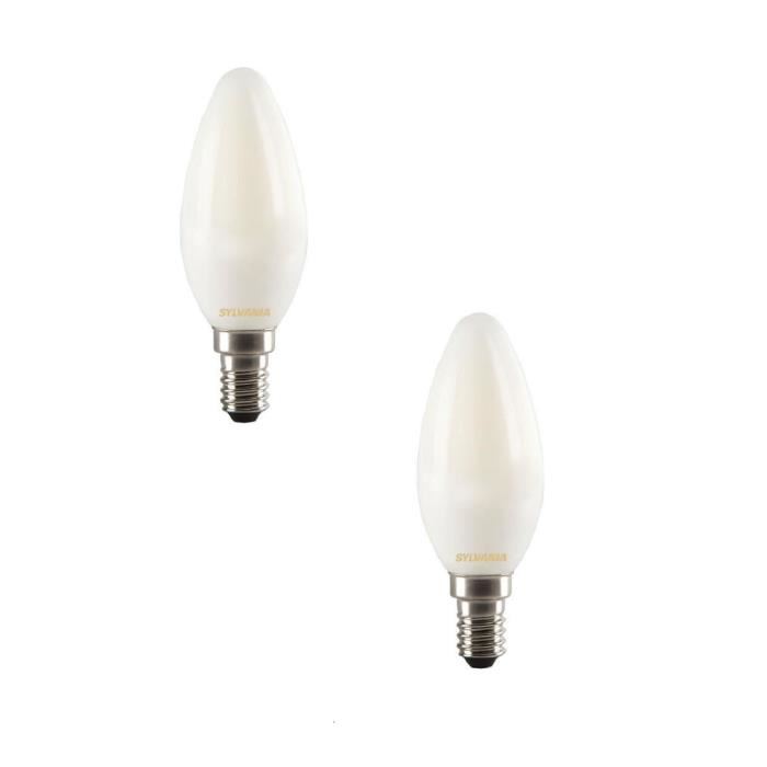 SYLVANIA Lot de 2 ampoules LED a filament Toledo RT Candle E14 4 W équivalent a 35 W