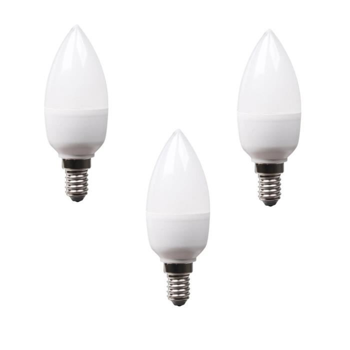 XQ-LITE Lot de 3 ampoules LED E14 flamme 5,5 W équivalent a 40 W