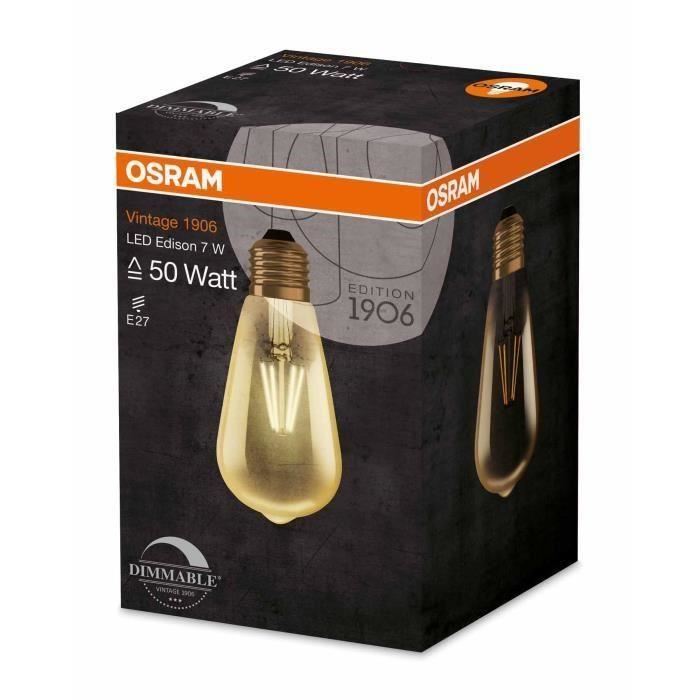 OSRAM Ampoule LED Vintage Edition 1906 E27 7 W équivalent a 54 W blanc chaud dimmable variateur