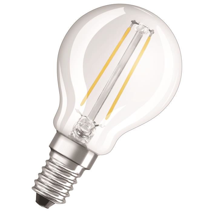 NEOLUX Ampoule LED E14 sphérique claire 2,1 W équivalent a 25 W blanc chaud