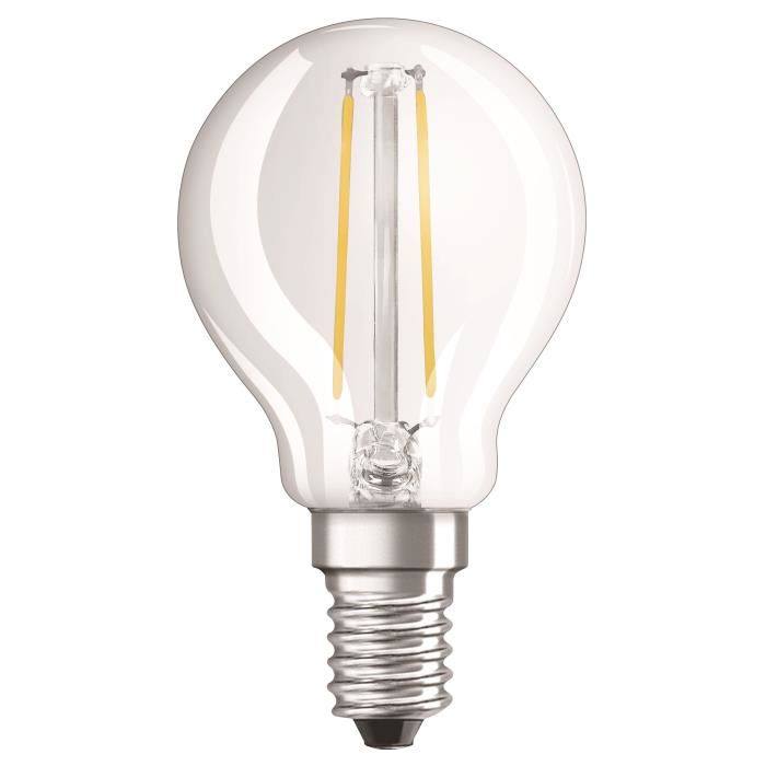 NEOLUX Ampoule LED E14 sphérique claire 2,1 W équivalent a 25 W blanc chaud