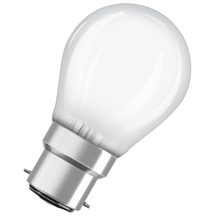 OSRAM Ampoule LED B22 sphérique dépolie 4,5 W équivalent a 40 W blanc chaud dimmable