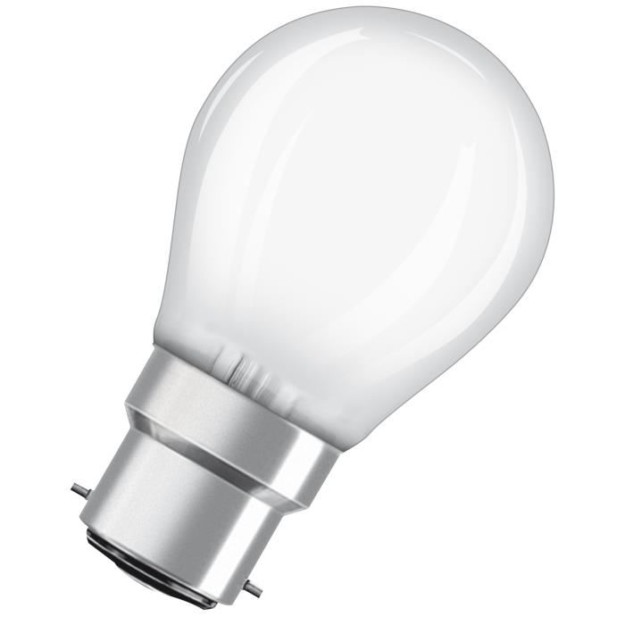 OSRAM Ampoule LED B22 sphérique dépolie 4 W équivalent a 40 W blanc chaud