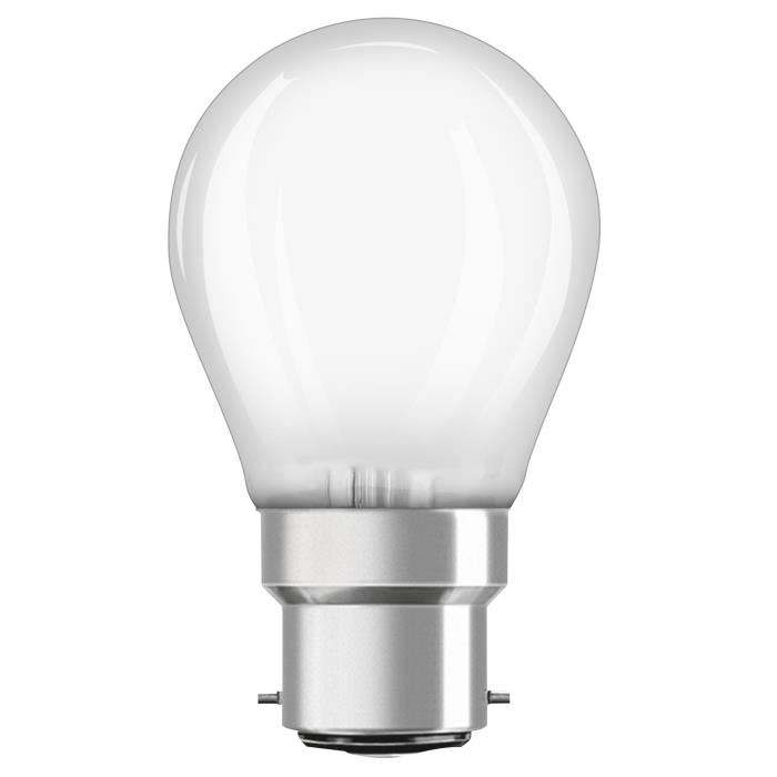 OSRAM Ampoule LED B22 sphérique dépolie 4 W équivalent a 40 W blanc chaud