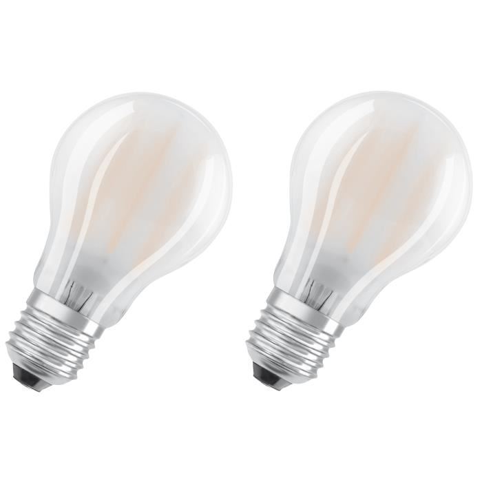 OSRAM Lot de 2 Ampoules E27 LED standard dépolie 8 W équivalent a 75 W blanc chaud