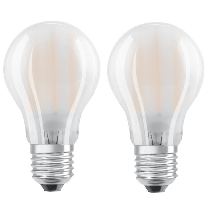 OSRAM Lot de 2 Ampoules E27 LED standard dépolie 8 W équivalent a 75 W blanc chaud