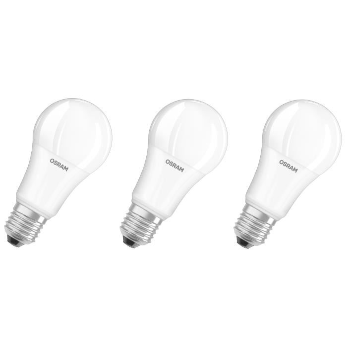 OSRAM Lot de 3 Ampoules LED E27 standard dépolie 14 W équivalent a 100 W blanc froid
