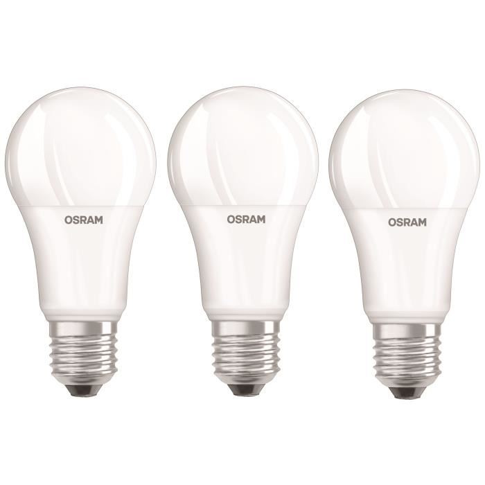 OSRAM Lot de 3 Ampoules LED E27 standard dépolie 14 W équivalent a 100 W blanc froid