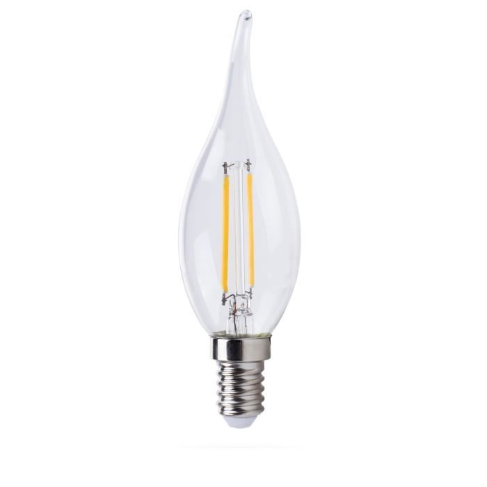 XQ-Lite Ampoule filament LED flamme E14 XQ1463 4 W équivalent a 30 W blanc chaud