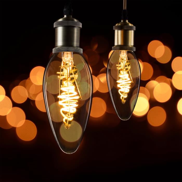 XQ-LITE Lot de 5 ampoules filament LED E14 bougie 2,5 W équivalence 15 W XQ1702