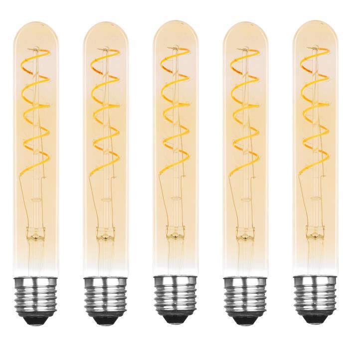 XQ-LITE Lot de 5 ampoules filament LED E27 tube 2,5 W équivalence 15 W XQ1710