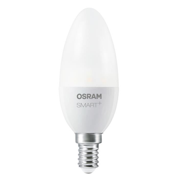 OSRAM SMART+ Ampoule flamme connectée LED E14 6 W équivalent a 40 W dimmable du blanc chaud au blanc froid