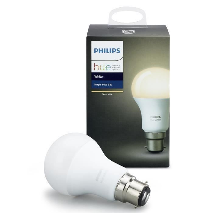 PHILIPS Hue White Ampoule LED connectée B22 9,5 W équivalent a 60 W