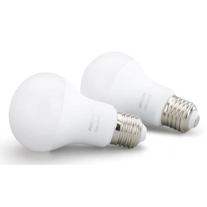 PHILIPS HUE Pack de 2 ampoules connectées White E27