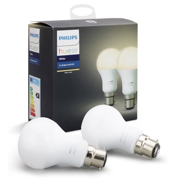 PHILIPS HUE Pack de 2 ampoules White B22