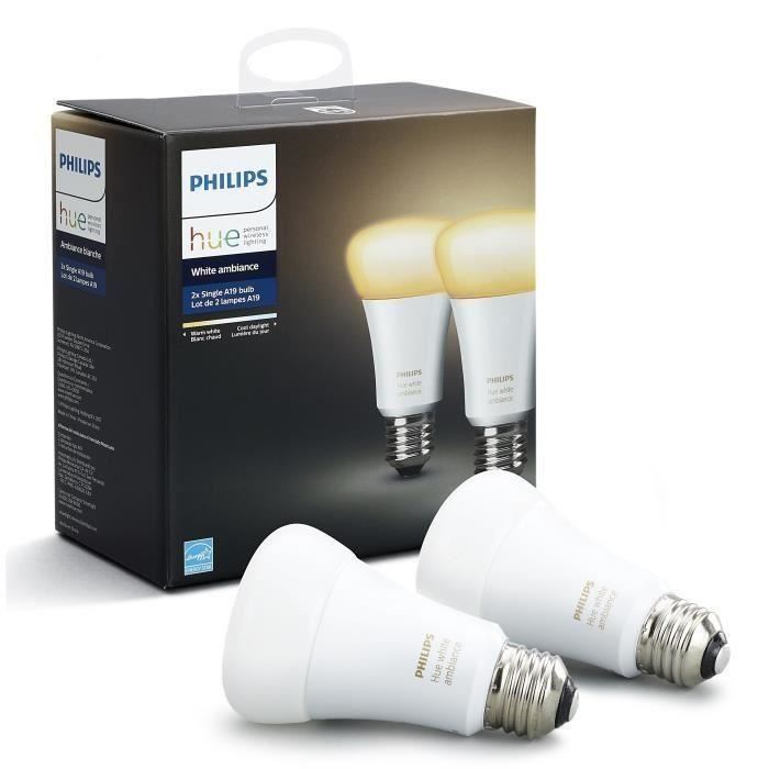 PHILIPS HUE Pack de 2 ampoules White Ambiance E27