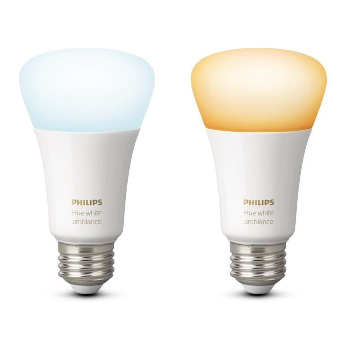 PHILIPS HUE Pack de 2 ampoules White Ambiance E27