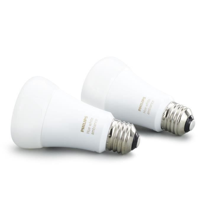 PHILIPS HUE Pack de 2 ampoules White Ambiance E27