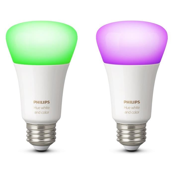 PHILIPS HUE Pack de 2 ampoules White&Color E27