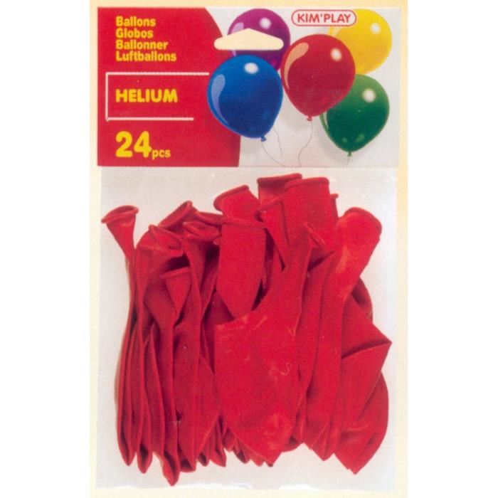 KIMPLAY 24 ballons a hélium - Rouge