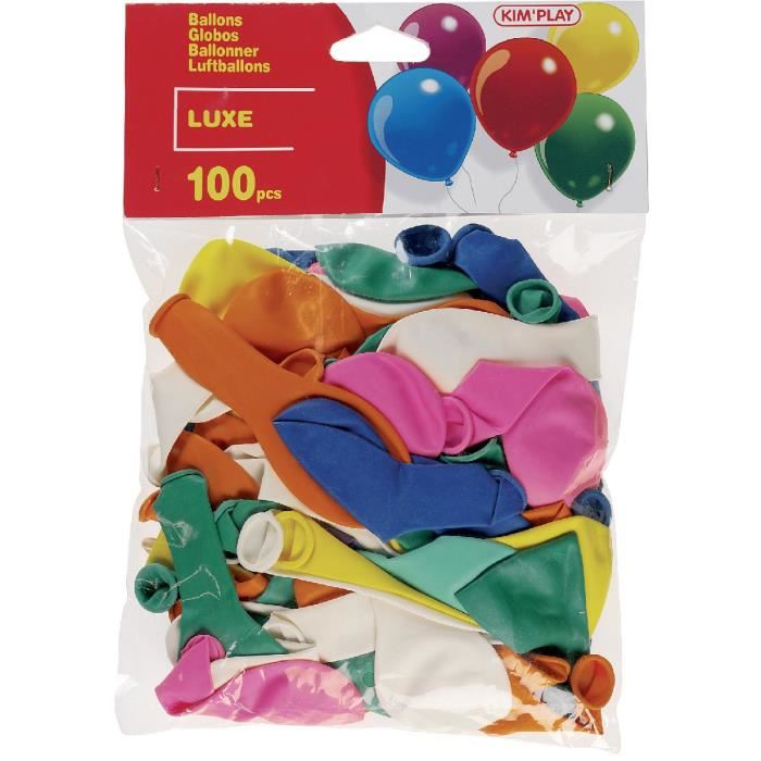 KIMPLAY 100 ballons a gonfler assortis - Multicolore