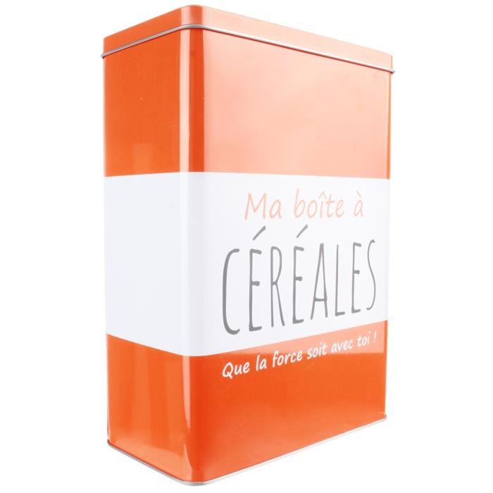 Ma boîte a Céréales - 17,4x9,3x24,1 cm - Orange et blanc