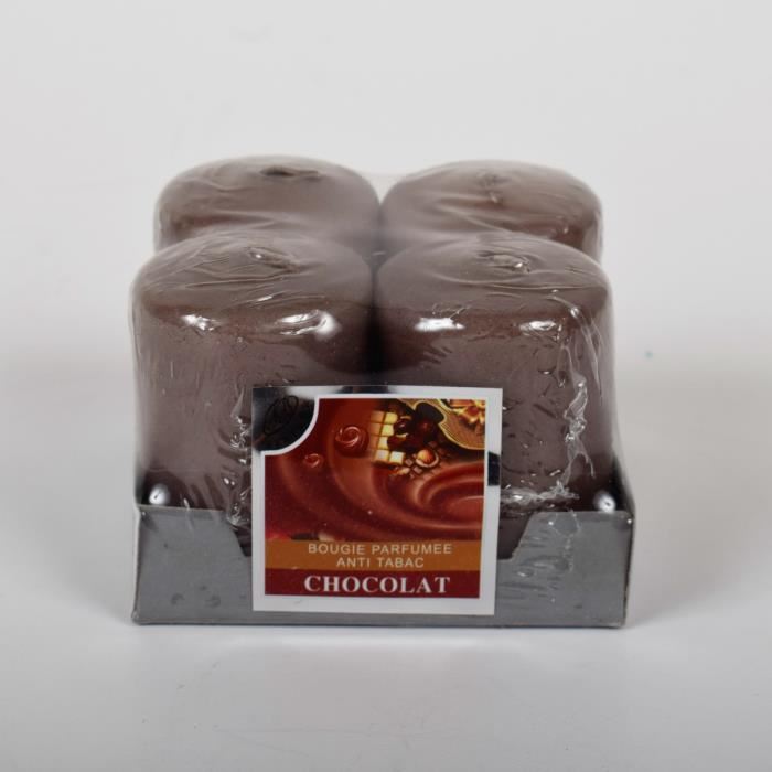 Lot de 4 Bougies parfumées Chocolat - 4x6cm