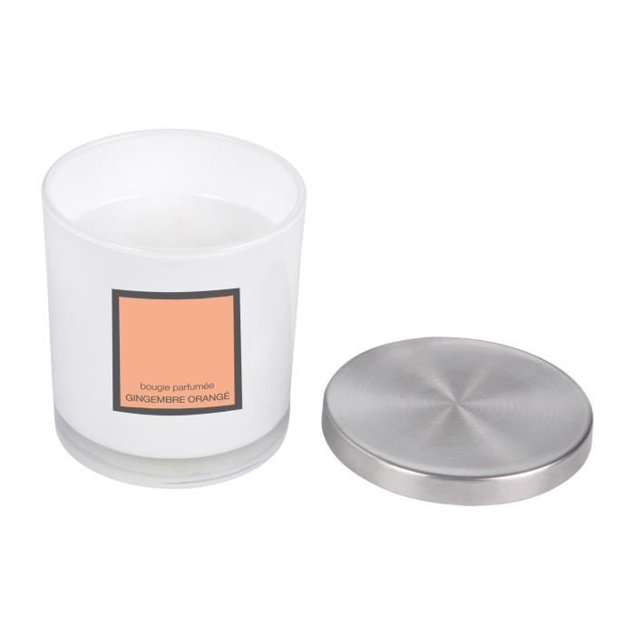 Bougie verrine parfumée - 8,5 x h 9 cm - Gingembre orange