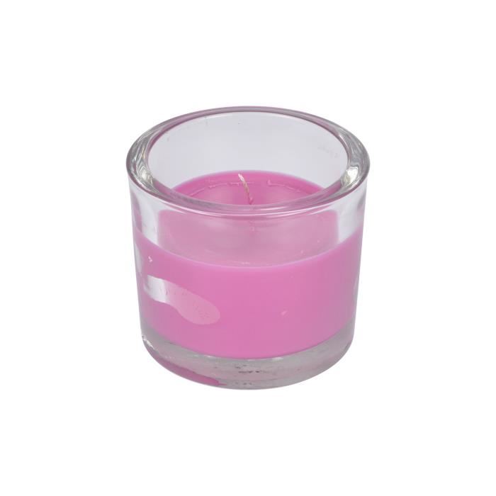 Bougie verrine parfumée - 9 x h 8 cm - Rose