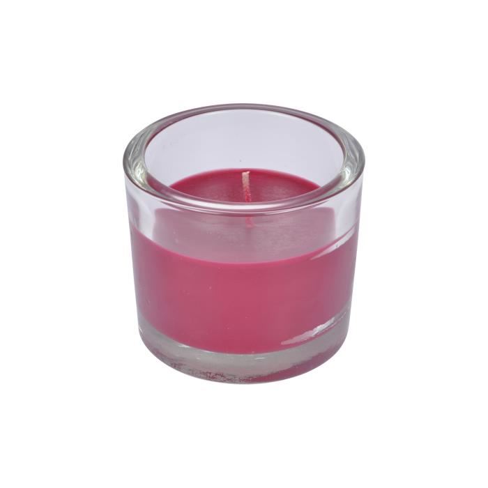 Bougie verrine parfumée - 9 x h 8 cm - Fruits rouges