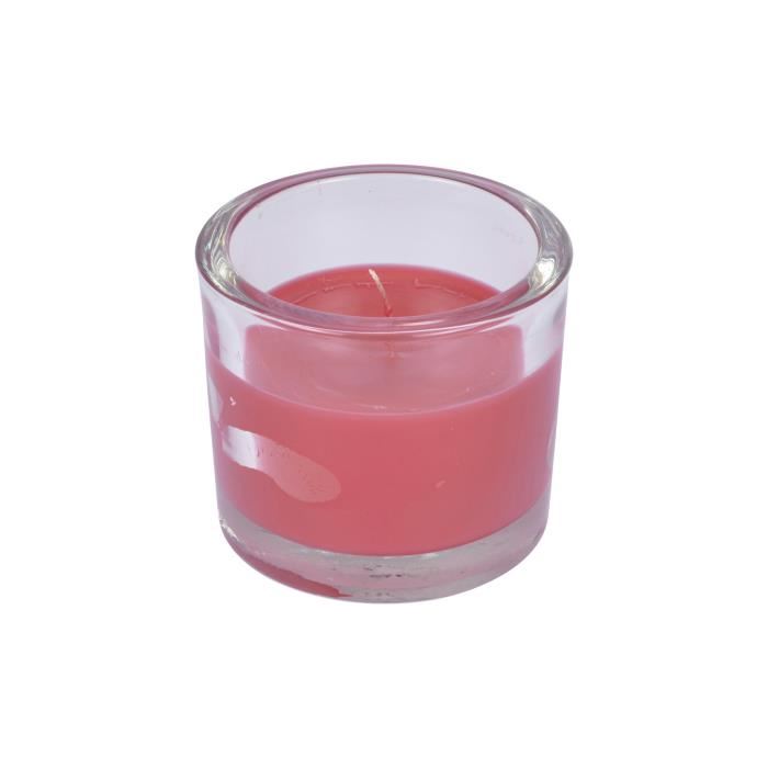 Bougie verrine parfumée - 9 x h 8 cm - Fraise